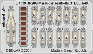 Eduard FE1530 B-26G Marauder seatbelts STEEL ICM 1/48