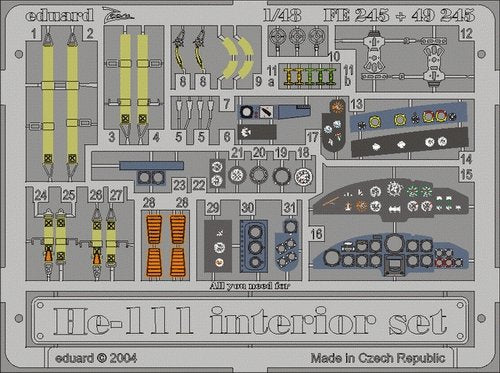 Intérieur du He 111 Eduard FE245 au 1/48 Revell