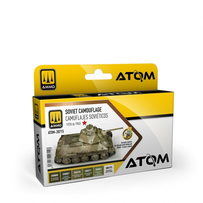AMMO par Mig Jimenez 20715 ATOM 1935-1945 Couleurs de camouflage soviétiques, set de 6 x 20 ml
