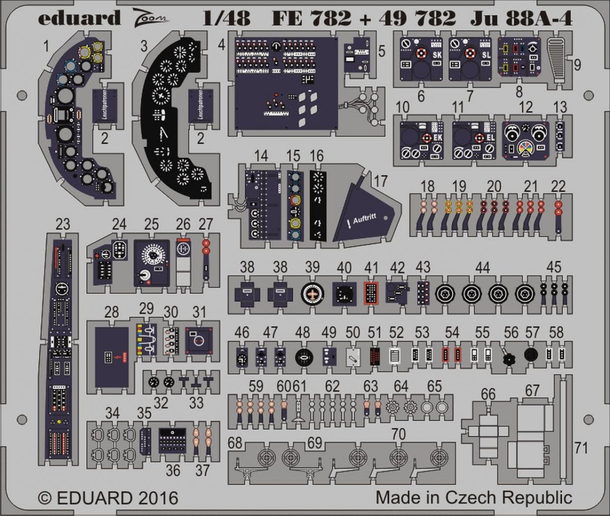 Eduard 49782 Ju 88A-4 intérieur ICM 1/48