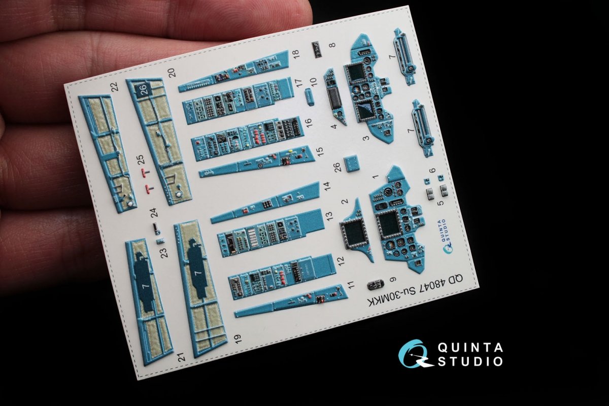Intérieur imprimé en 3D et coloré sur papier décalcomanie Quinta Studio QD48047 Su-30MKK (pour kit HobbyBoss) 1/48 – image 2