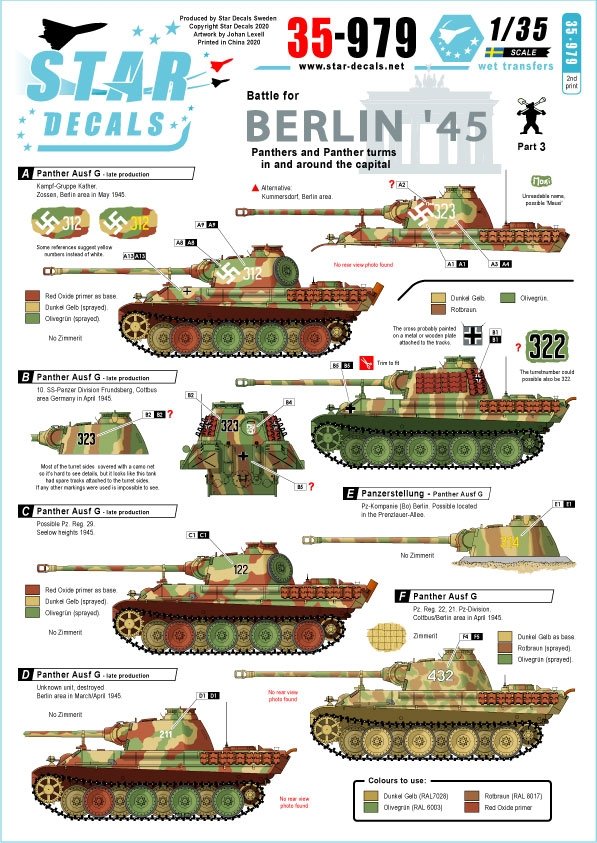 Star Decals 35-979 Bataille de Berlin '45 3 1/35