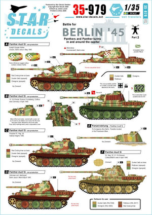 Star Decals 35-979 Bataille de Berlin &amp;#39;45 3 1/35