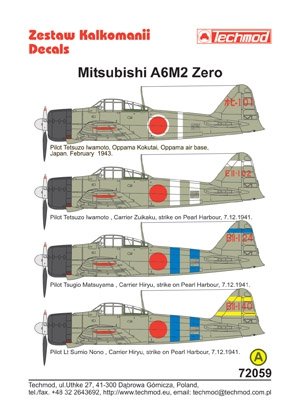 Techmod 72059 - Mitsubishi A6M2 Zero (1/72)  – Bild 2