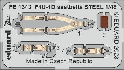 Ceintures de sécurité Eduard FE1343 F4U-1D en acier Hobby Boss 1/48