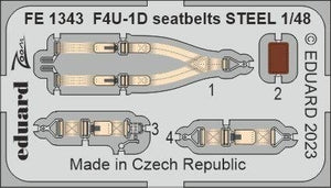 Ceintures de sécurité Eduard FE1343 F4U-1D en acier Hobby Boss 1/48