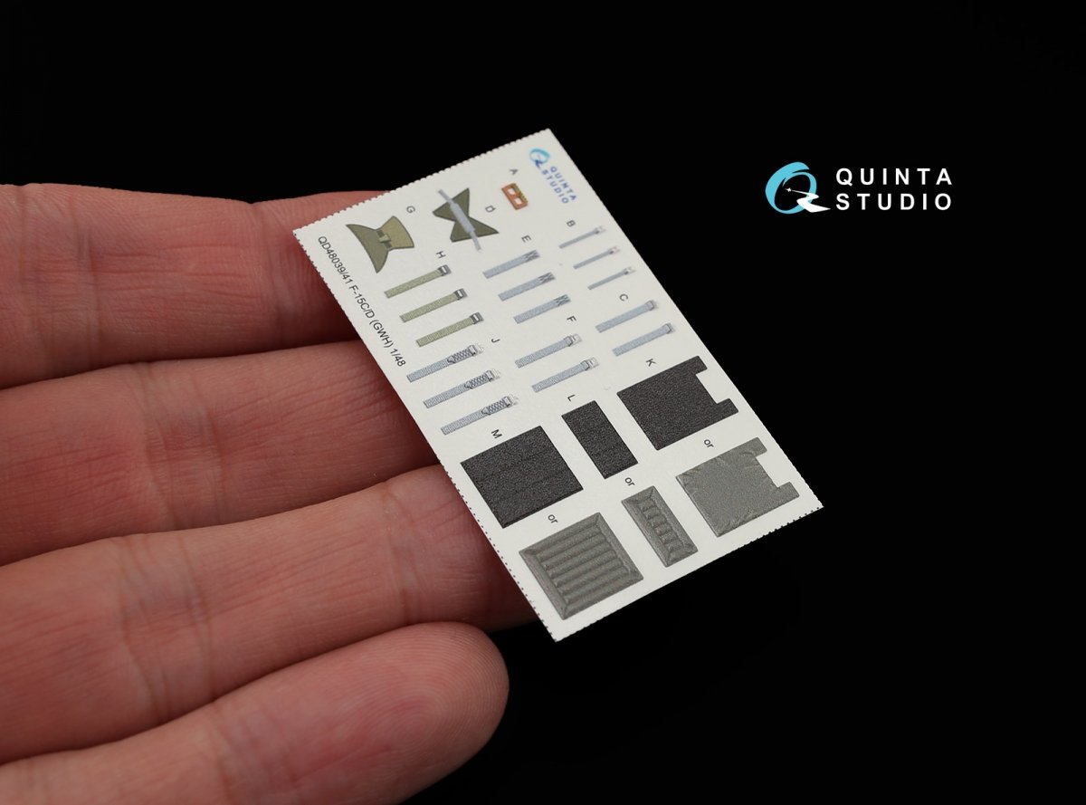 Quinta Studio QD48039 F-15C 3D-Printed &amp;amp; coloured Interior on decal paper (for GWH kit) 1/48 – zdjęcie 7