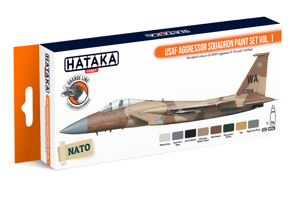 Coffret de peinture Hataka HTK-CS29 USAF Aggressor Squadron vol. 1 (8x17ml)