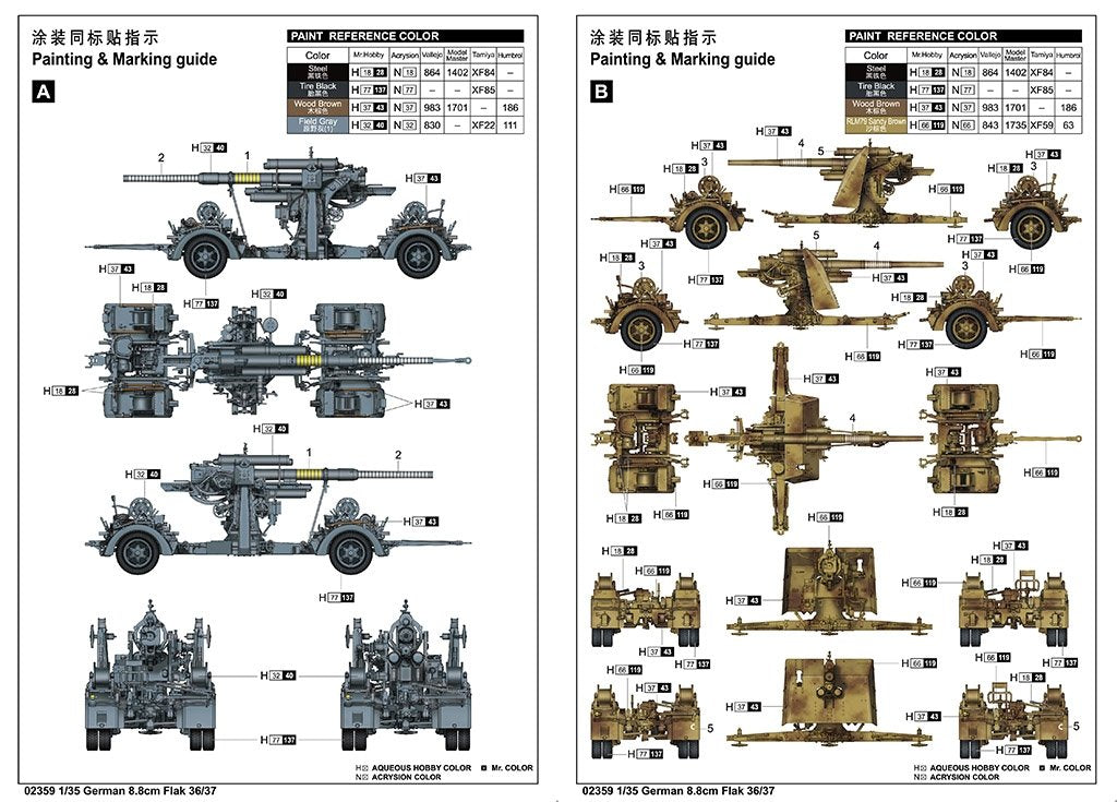 Trumpeter 02359 Germanium 8,8 cm Flak 36/37 1/35 – immagine 4