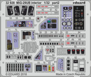 Eduard 32928 MiG-29UB TROMPETTE intérieur 1/32