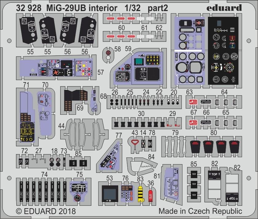 Eduard 32928 MiG-29UB TROMPETTE intérieur 1/32