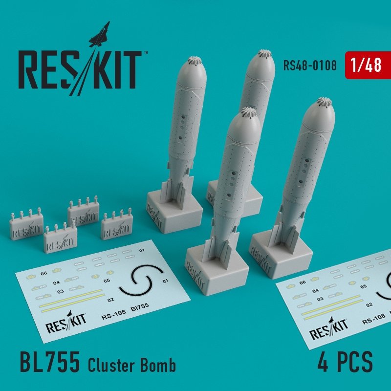 RESKIT RS48-0108 BL755 Bombe à fragmentation (4 pièces) 1/48