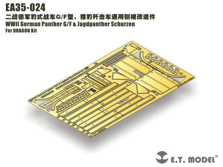 ET Model EA35-024 Jupes latérales pour chars allemands Panther G/F et Jagdpanther de la Seconde Guerre mondiale, pour maquette DRAGON au 1/35