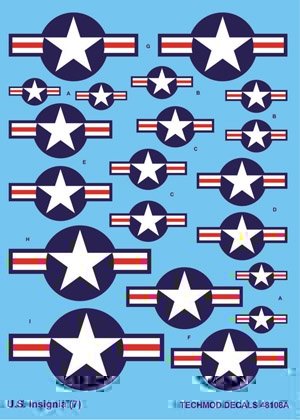 Techmod 48108 - Insignes nationaux américains de 1947 à nos jours (1/48)