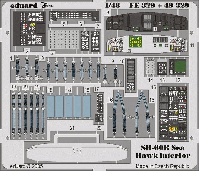 Intérieur du SH-60B Eduard FE329 au 1/48 Italeri