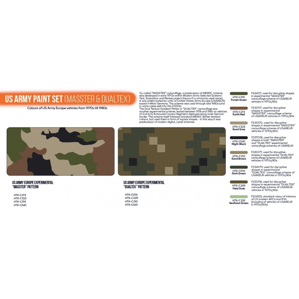 Kit de peinture Hataka HTK-CS99 US Army (MASSTER &amp;amp; DUALTEX) (8 x 17 ml) – imagen 3