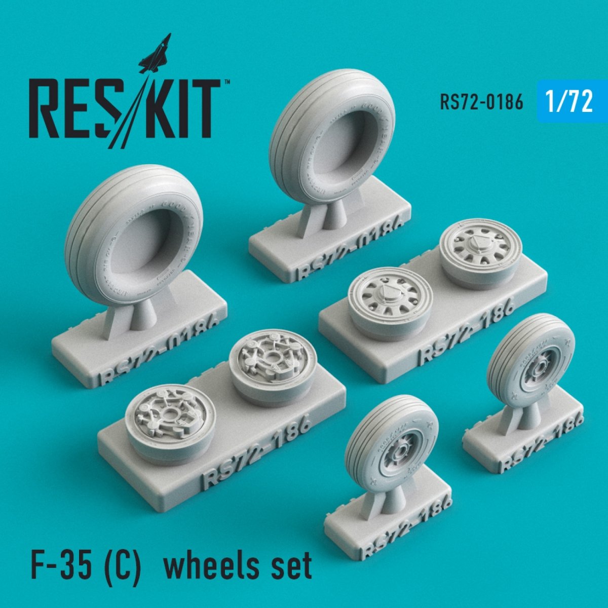 RESKIT RS72-0186 JEU DE ROUES F-35C 1/72
