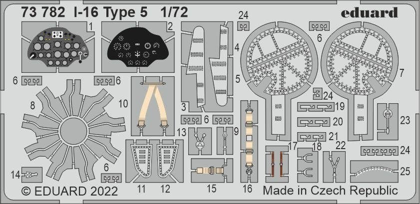 Eduard 73782 I-16 Type 5 HÉLICE TRANSPARENTE 1/72