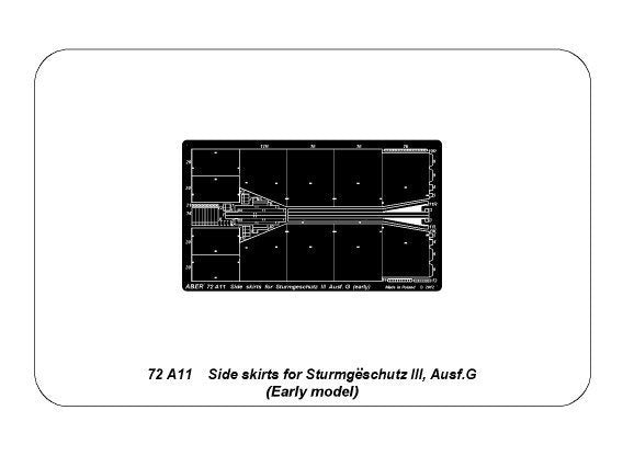 Aber 72A11 Jupes latérales pour Sturmgeschutz III (Early model) 1/72 – immagine 8