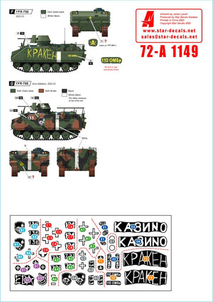 Star Decals 72-A1149 Guerre en Ukraine n° 11 Aide étrangère à l&amp;#39;Ukraine 2022-2023. M113A2/A3, M113G3 et YPR-765 1/72 – image 2