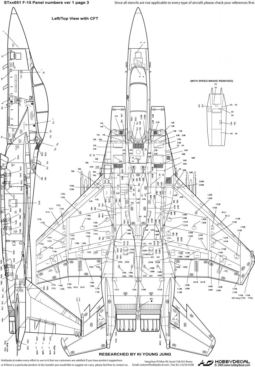 HobbyDecal ST32051V1 Numéros de panneaux F-15 ver 1 1/32 – image 4