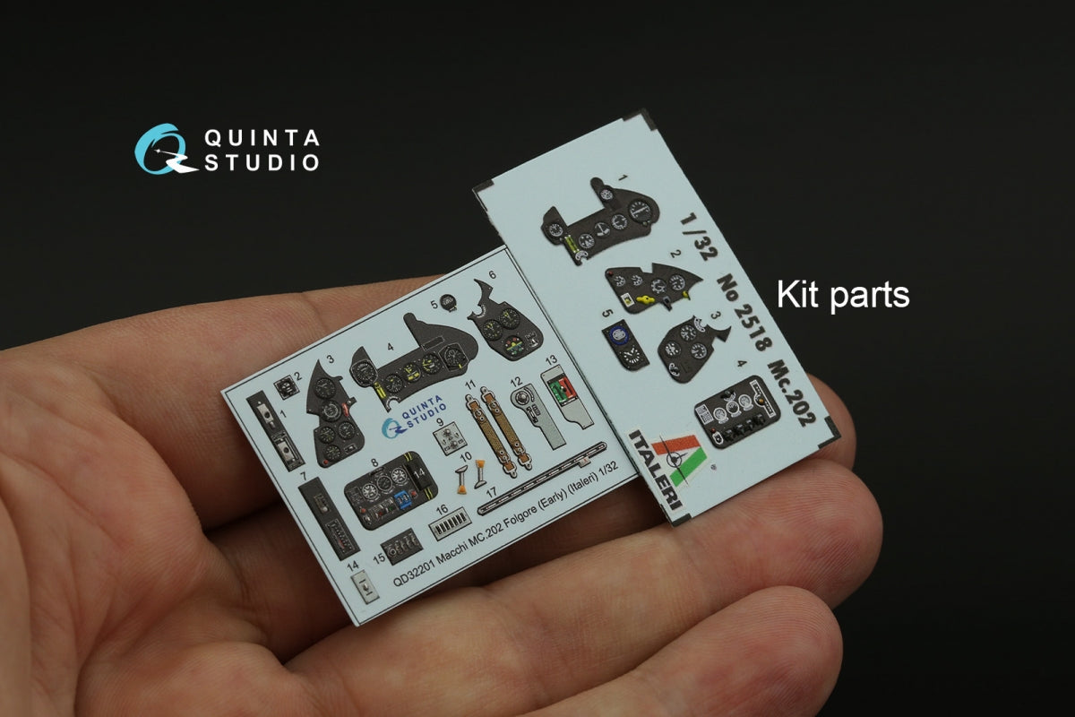 Quinta Studio QD32201 Macchi MC.202 Folgore Early Intérieur coloré et imprimé en 3D sur papier décalque (Italeri) 1/32 – image 13