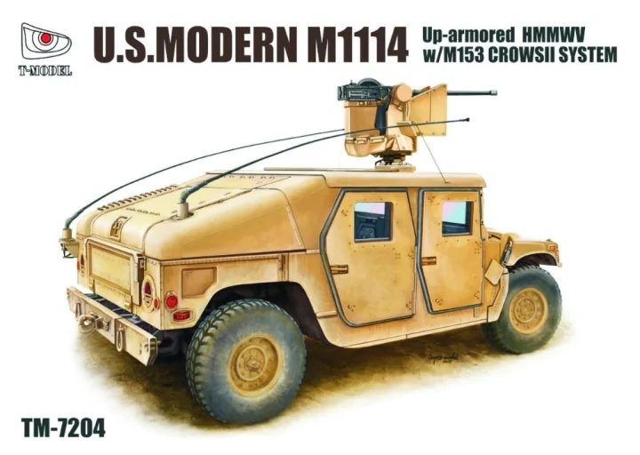 Maquette T-Model TM7204 HMMWV blindé moderne américain M1114 avec système M153 Crows II, échelle 1/72