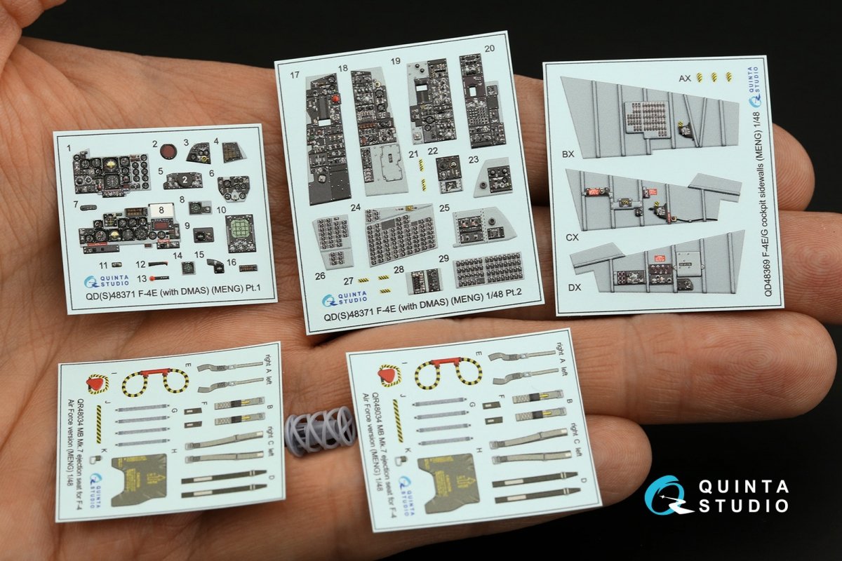 Quinta Studio QD+48371 F-4E avec intérieur imprimé en 3D et coloré DMAS sur papier décalcomanie (Meng) (avec pièces en résine imprimées en 3D) 1/48 – Bild 3