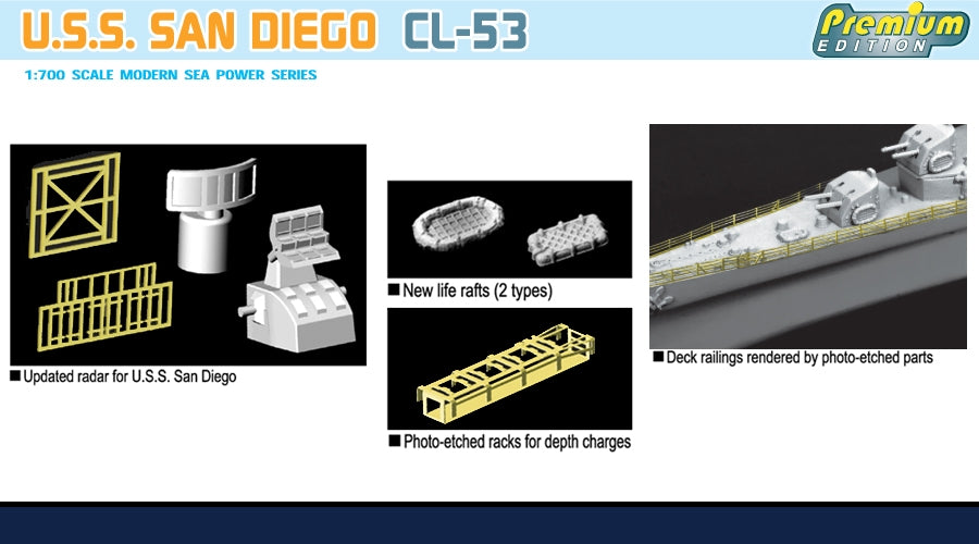 Dragon 7052 USS San Diego CL-53 1/700 – image 3
