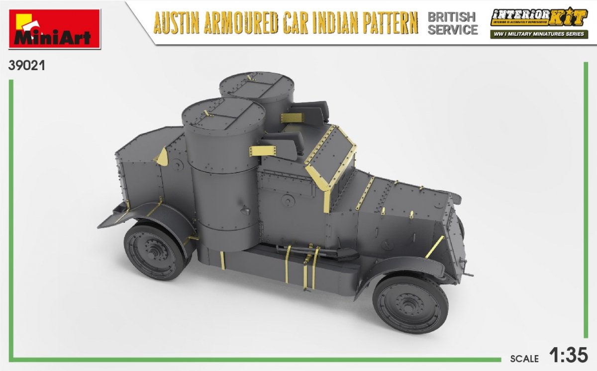Miniart 39021 Voiture blindée Austin, modèle indien. Service britannique. Maquette intérieure 1/35 – Bild 4