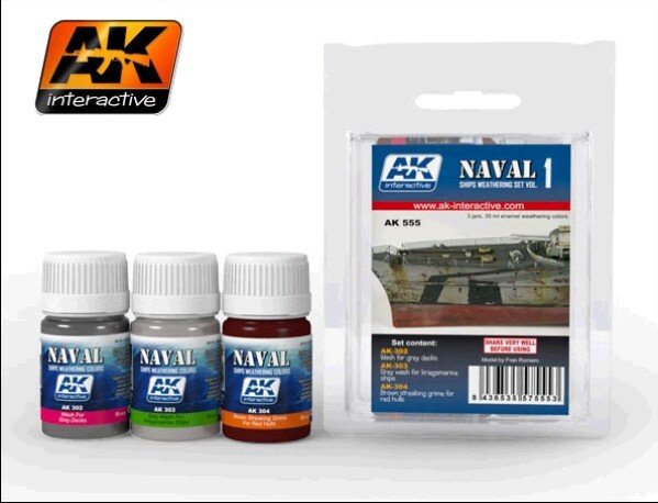 AK Interactive AK555 Kit de vieillissement pour navires Vol.1