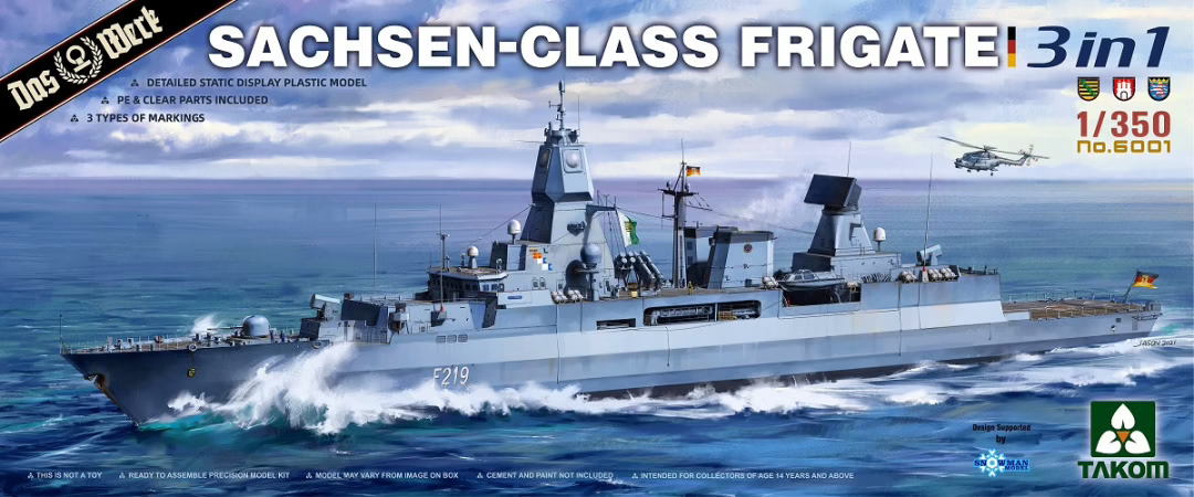 Takom 6001 Frégate de classe Sachsen 1/350