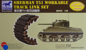 Bronco AB3542 Sherman T51 Kit de chenilles fonctionnelles 1/35