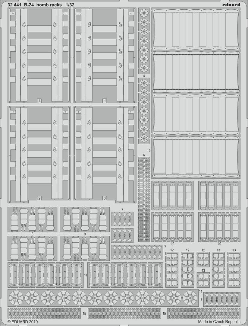Eduard 32441 Supports de bombes pour B-24 HOBBY BOSS 1/32