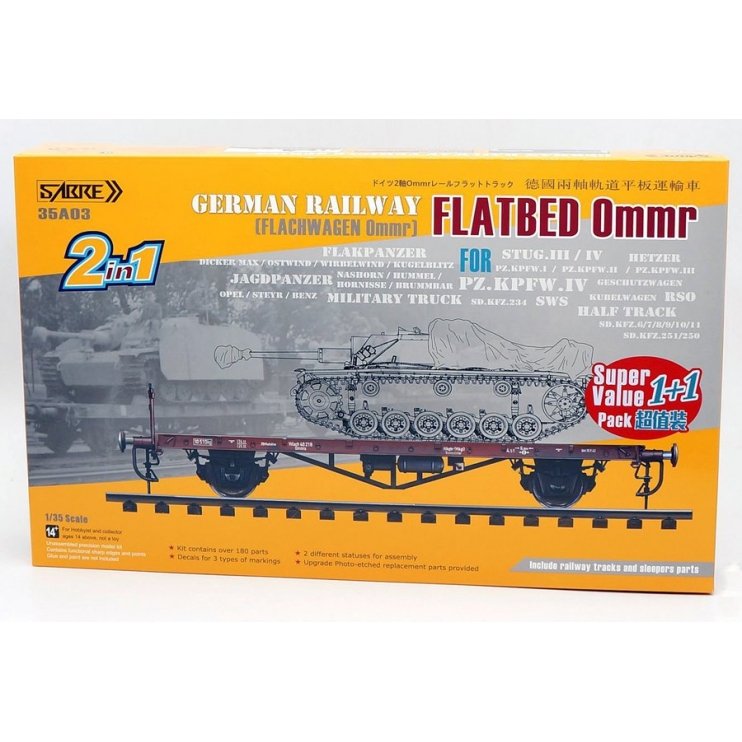 Saber 35A03-SVP Flachwagen des chemins de fer allemands 0mmr - Pack Super Value (1+1) 1/35
