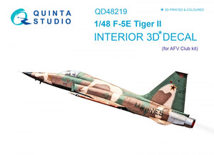 Intérieur imprimé en 3D et coloré sur papier décalcomanie Quinta Studio QD48219 F-5E (AFV club) 1/48