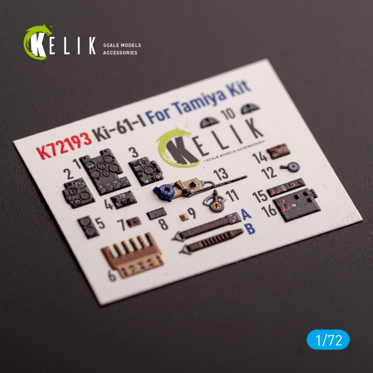 KELIK K72193 KI-61 - interior 3D decals for Tamiya kit 1/72