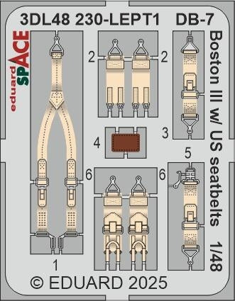 Eduard 3DL48230 DB-7 Boston III avec ceintures de sécurité américaines SPACE HK Models 1/48 – image 2