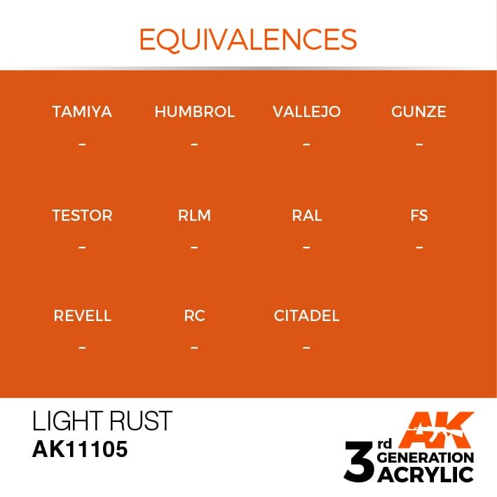 AK Interactive AK11105 LIGHT RUST – STANDARD 17 ml – image 3