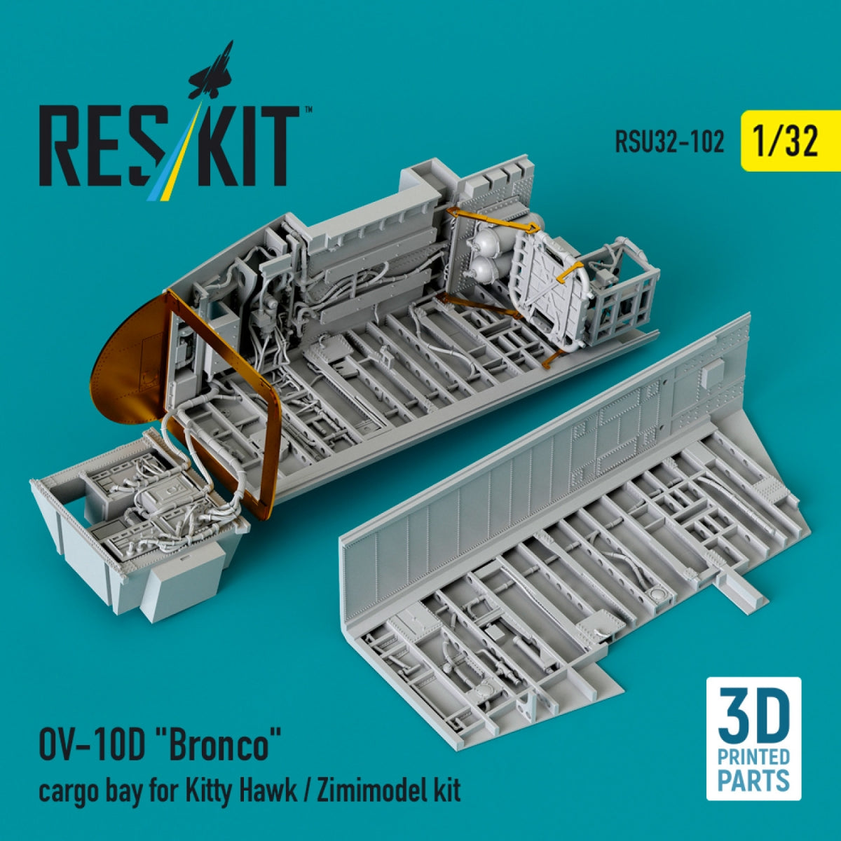 RESKIT RSU32-0102 Baie cargo OV-10D « Bronco » pour maquette Kitty Hawk/Zimimodel (impression 3D) 1/32 – image 2