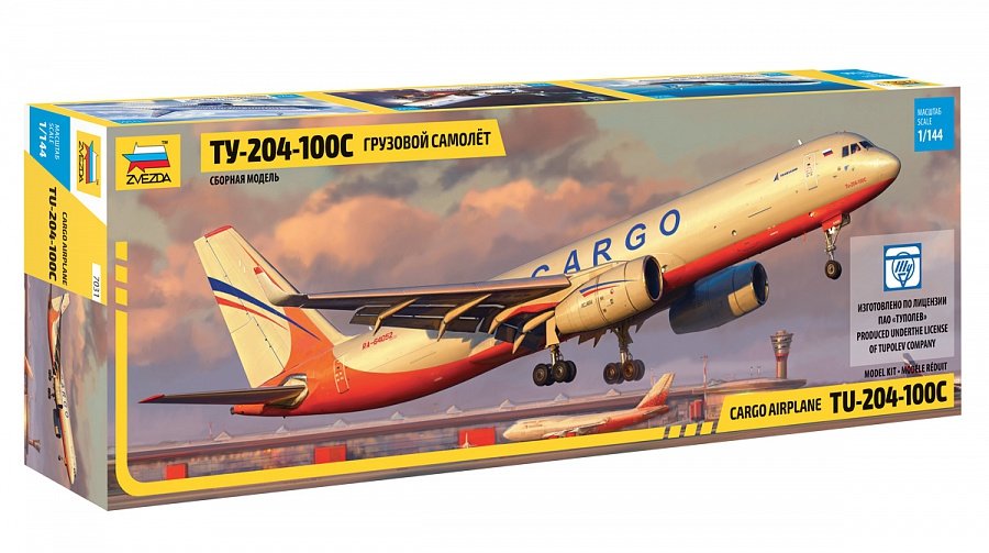 Zvezda 7031 Avion cargo TU-204-100C 1/144