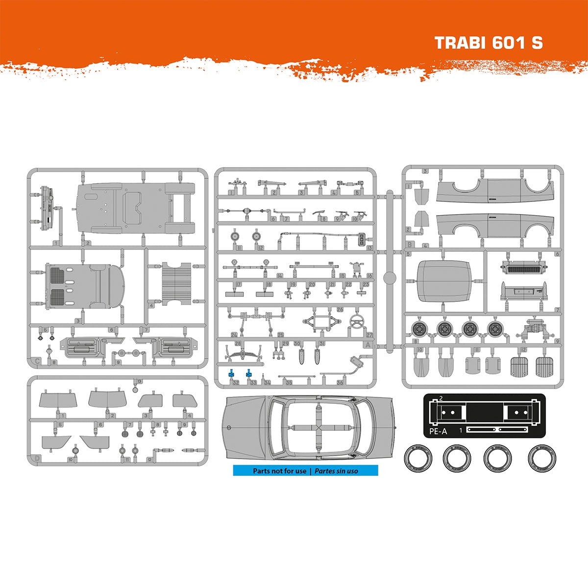 AK Interactive AK35032 Trabi 601 S (photo-etched fret) (vinyl tires) (decals) 1/35