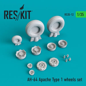 RESKIT RS35-0012 Jeu de roues AH-64 Apache Type 1 1/35
