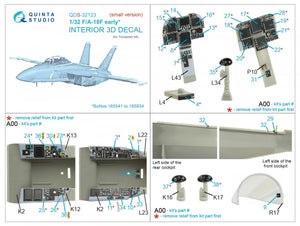 Intérieur imprimé en 3D et coloré sur papier décalcomanie pour F/A-18F (Trumpeter) de Quinta Studio QDS-32123 (petite version) à l&amp;#39;échelle 1/32 – image 7