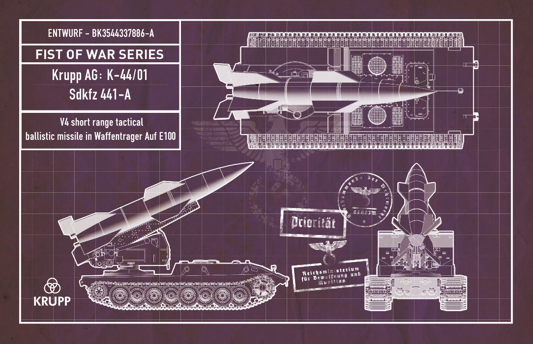 Modelcollect UA72190 German WWII V4 short range tactical ballistic missile in Waffentrager Auf E100 1/72 – zdjęcie 2