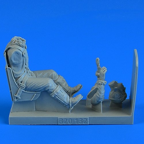 Aerobonus 320132 Figurine de pilote de l'USAAF (Seconde Guerre mondiale) avec siège éjectable pour P-51D Mustang (Hasegawa/Trumpeter, échelle 1/32)