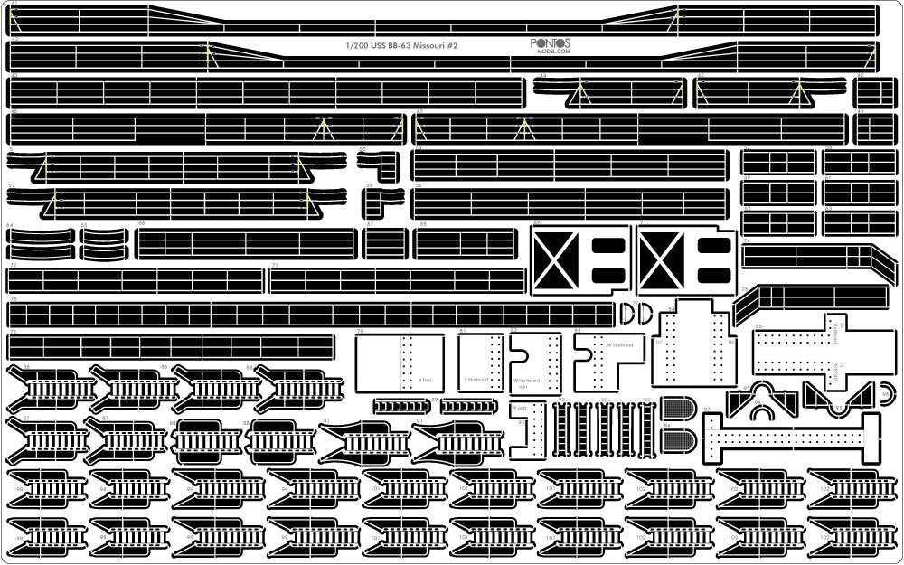 Pontos 22002F1 USS BB-63 Missouri 1945 Kit de détails (sans pont en bois) (1/200) – image 8
