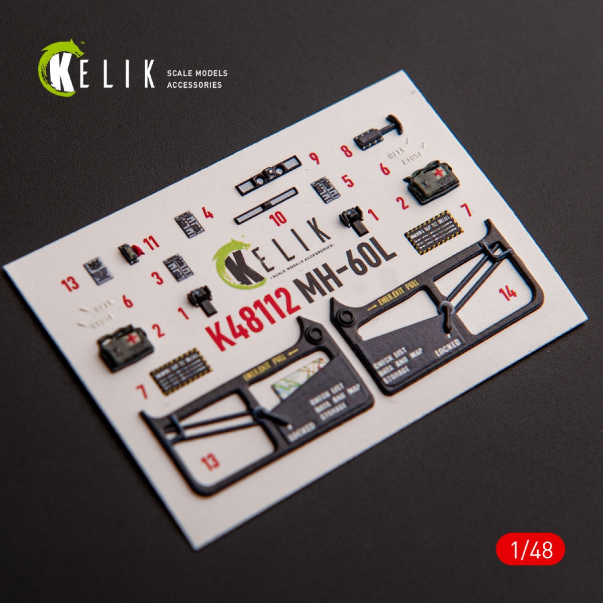 KELIK K48112 MH-60L Black Hawk - décalcomanies 3D intérieures pour kit ICM 1/48 – image 2