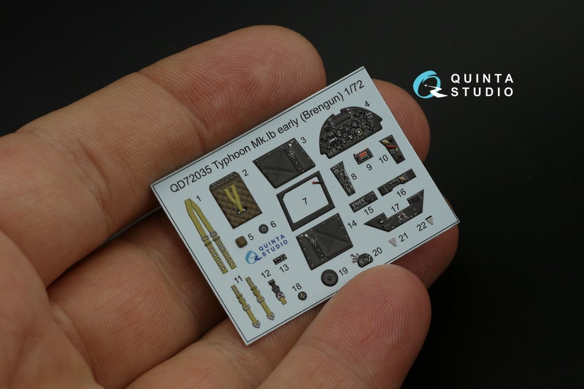 Intérieur imprimé en 3D et coloré sur papier décalcomanie (Brengun) Quinta Studio QD72035 Hawker Typhoon Mk.1b (première version) 1/72 – image 11
