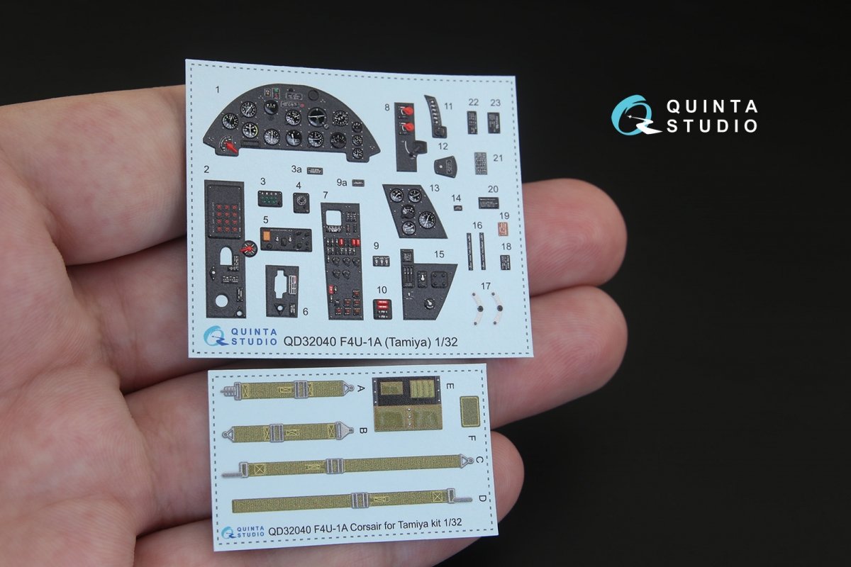 Intérieur imprimé en 3D et coloré sur papier décalcomanie Quinta Studio QD32040 F4U-1A Corsair (pour maquette Tamiya) 1/32 – immagine 2